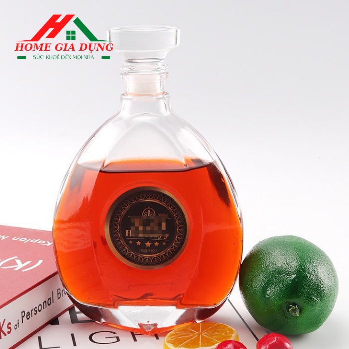 Vỏ chai thủy tinh đựng lục giác 500ml cao cấp