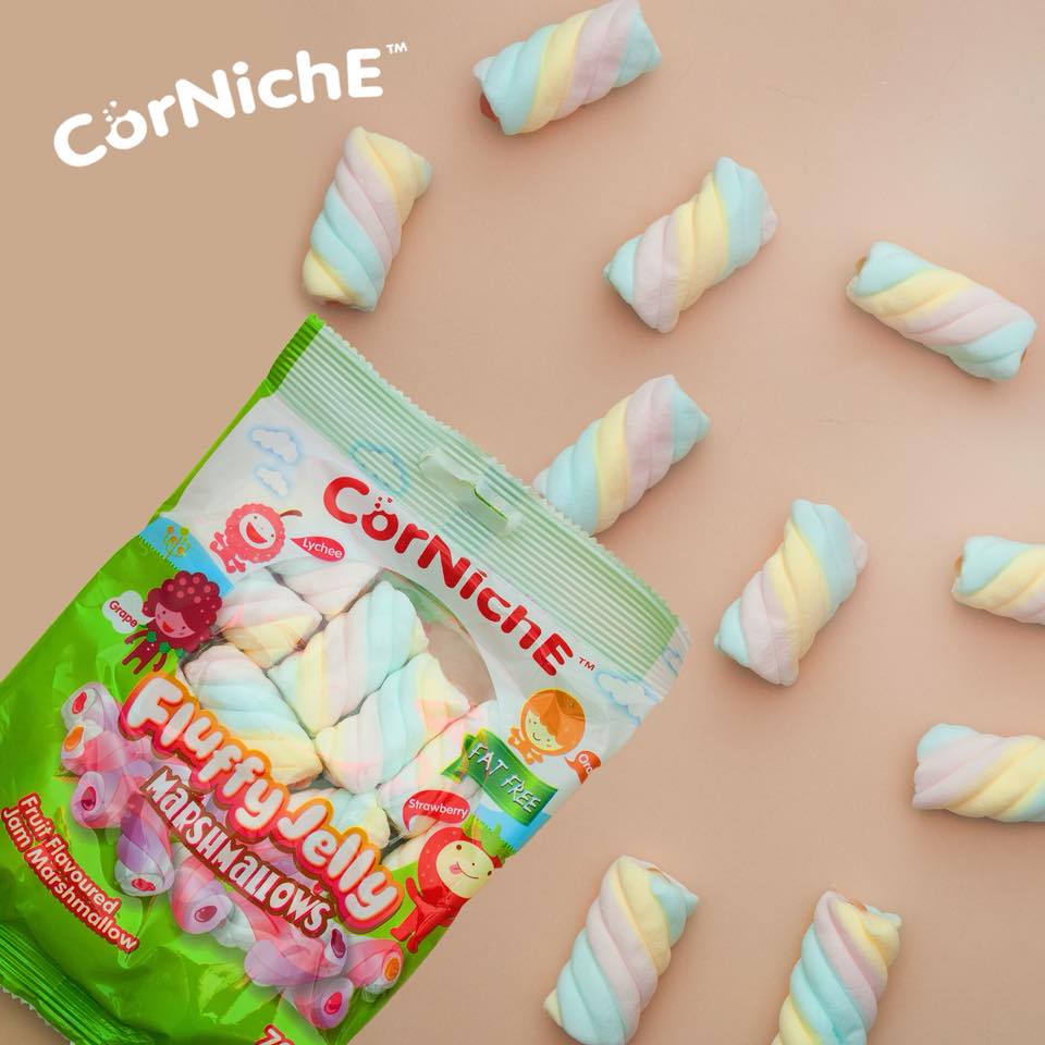 Kẹo xốp marshmallows nhân mứt trái cây 70g