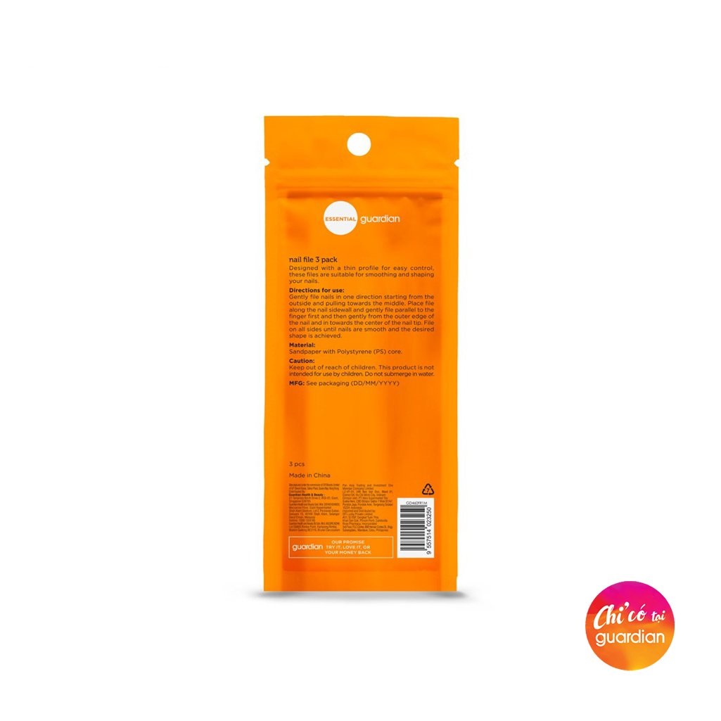 Giũa Móng Nail File 3 Pack Guardian 3 Cái
