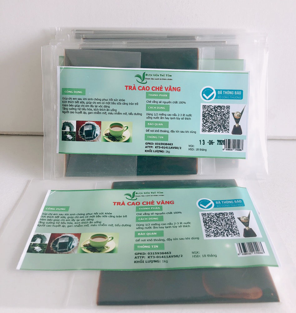 Cao chè vằng Quảng sản phẩm hỗ trợ - 500gr được 25 miếng - Loại cao cấp giảm cân lợi sữa, giúp chị em sau khi sinh chóng phục hồi sức khỏe