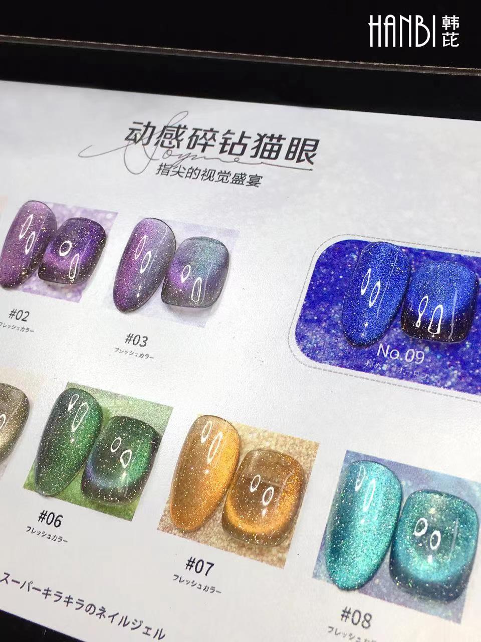 Set mắt mèo thạch nhũ 9D tone Galaxy mới (9 chai)