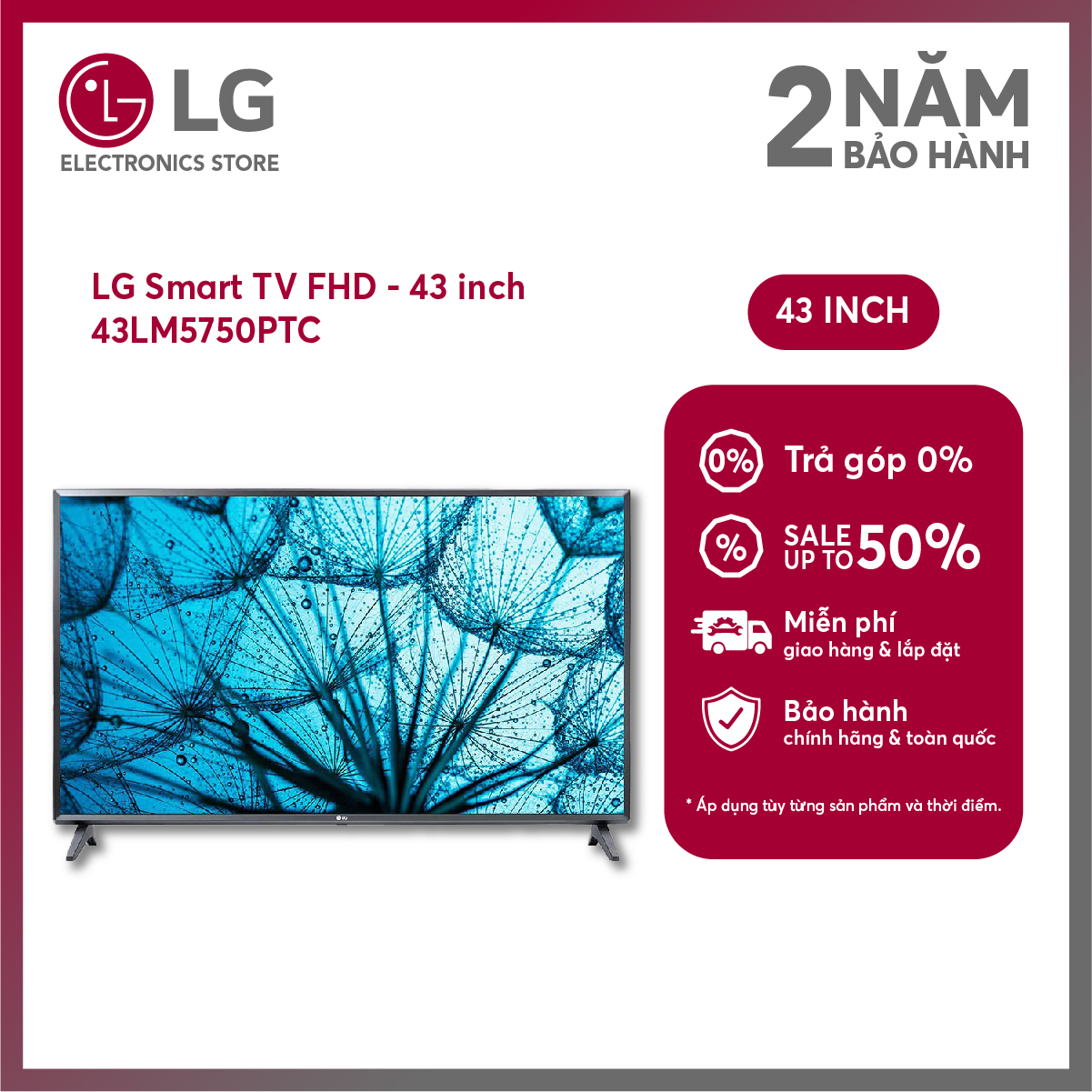 [FreeSHIP COD + Lắp Hà Nội] Smart Tivi LG 43 inch 43LM5750
