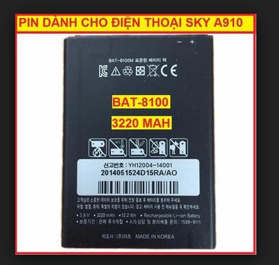 Pin Sky A910, Vega iRon 2 (BAT-8100M)