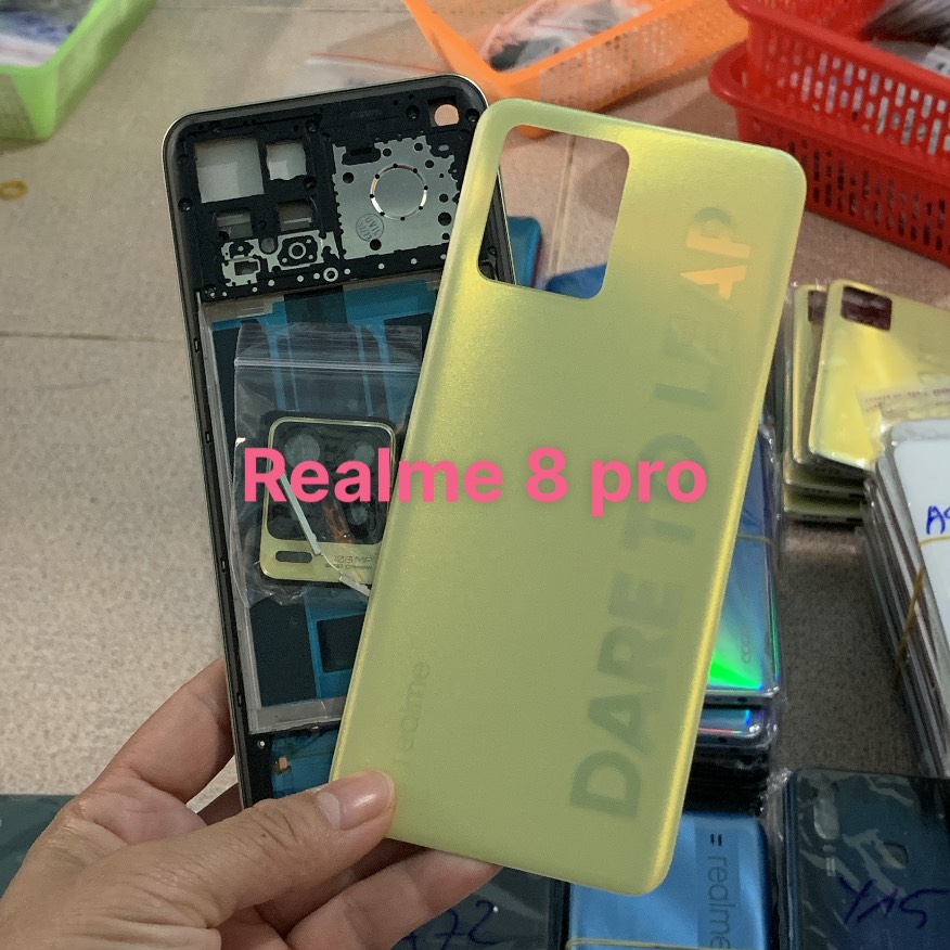 Bộ vỏ Realme 8 (4G )/ Realme 8 Pro zin (kèm kính camera,nút bấm)