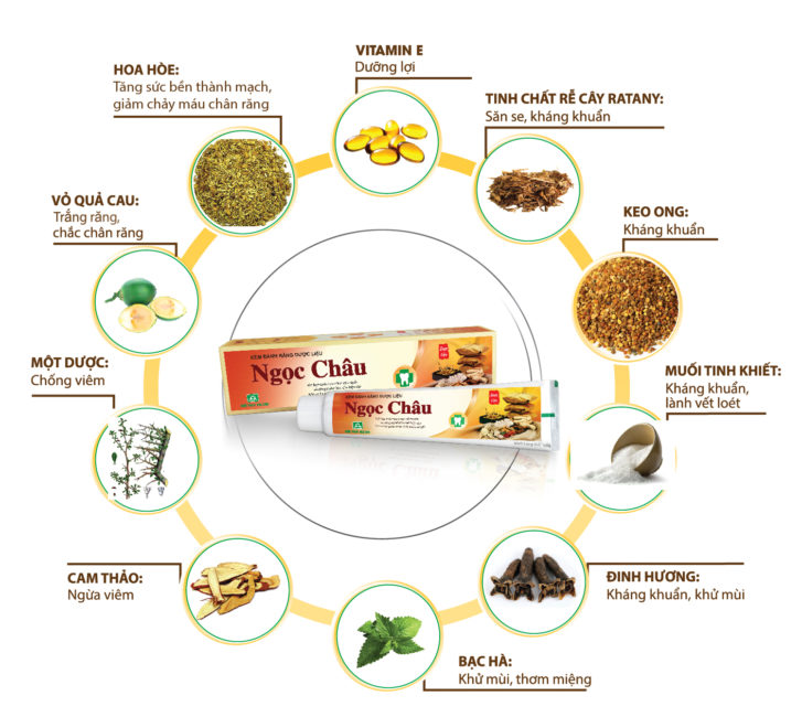 Kem Đánh Răng Dược Liệu Ngọc Châu Tuýp 100g