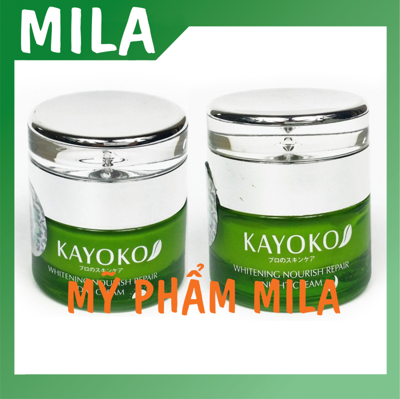 Mỹ phẩm ngày và đêm Kayoko xanh, kem nám và dưỡng trắng da, mỹ phẩm kayoko. giá rẻ