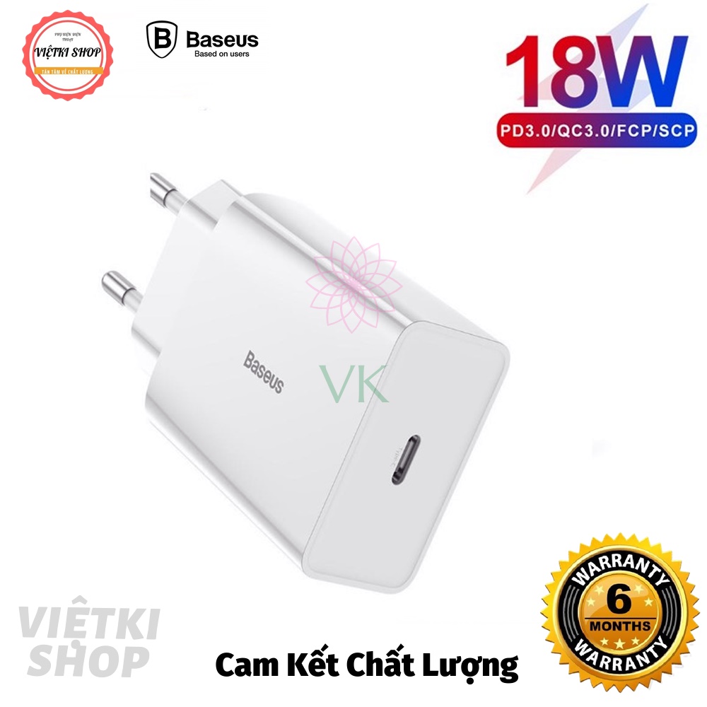 Cốc sạc nhanh Baseus Speed Mini QC/PD 18W (USB/ Dual USB/ Type C, PD/ Quick Charger)