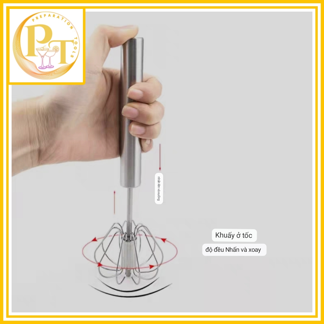Cây đánh trứng tạo bọt cà phê thân inox