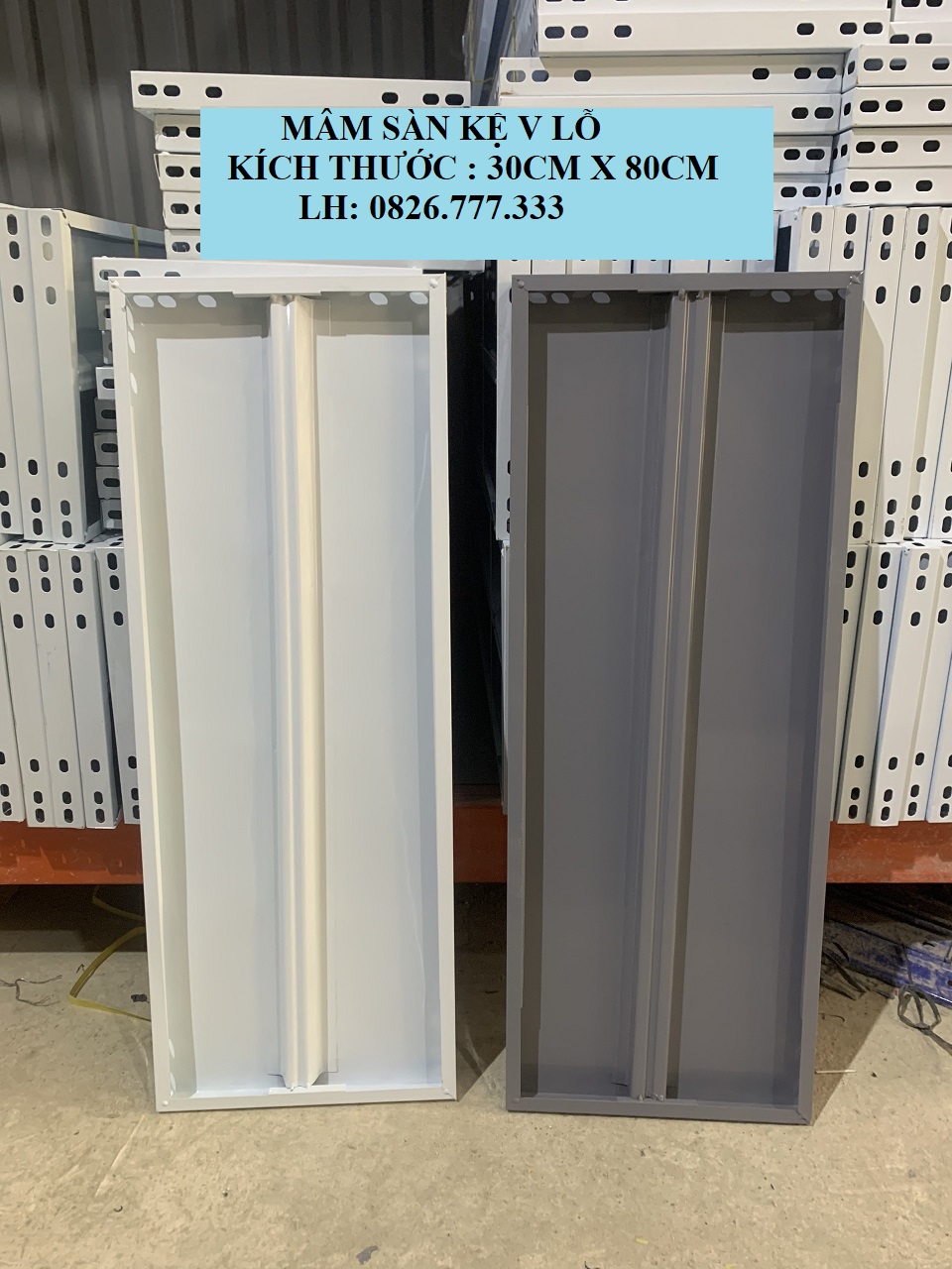 Mâm sàn kệ sắt v lỗ đa năng 30cm x80cm