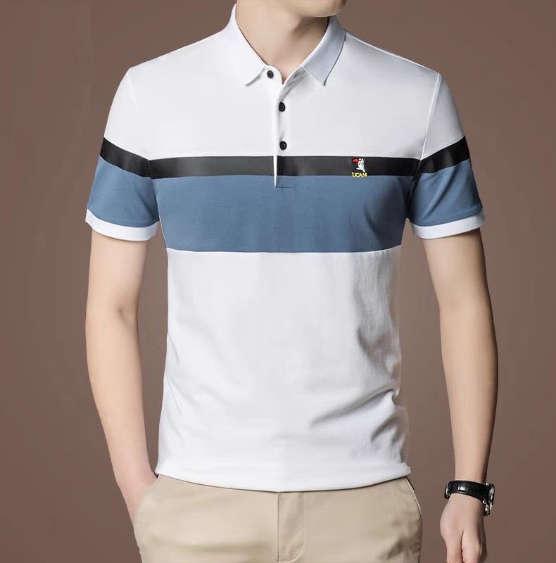 Áo thun ngắn tay có cổ nam chất cá sấu dày mát phối màu, kiểu dáng Hàn Quốc siêu đẹp, áo polo nam full size (45-78kg) Kingshopps A47