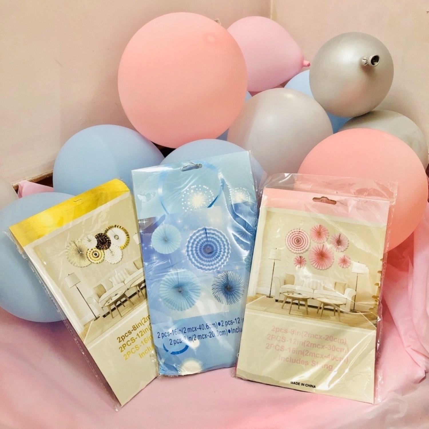 Bộ 6 quạt giấy trang trí tiệc