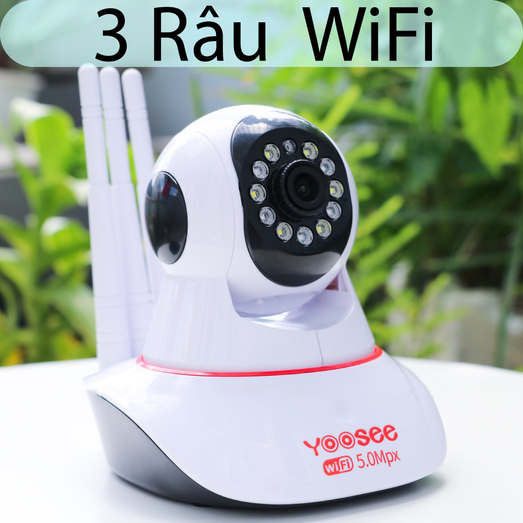 Camera yoosee 3 râu 5.0mpx 11 led góc rộng siêu nét full hd hồng ngoại quay đêm, đàm thoại 2 chiều full box
