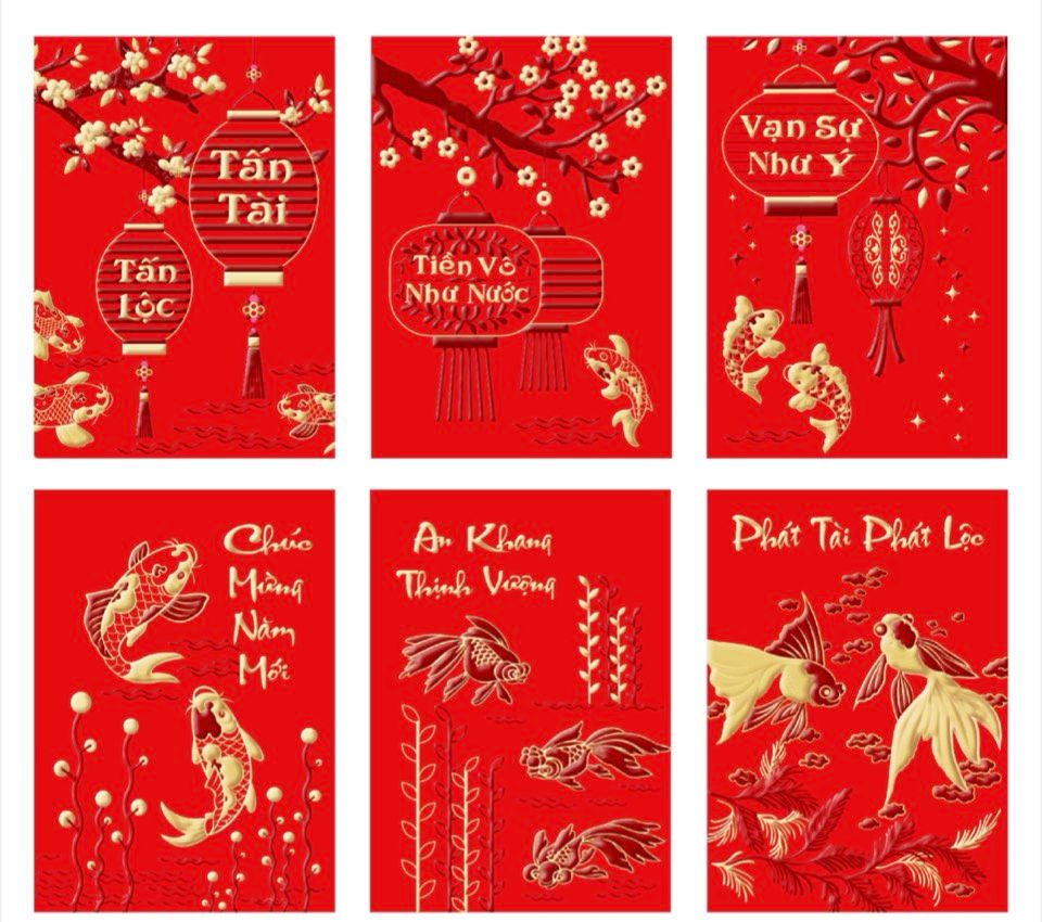 30 cái bao lì xì nhung cao cấp
