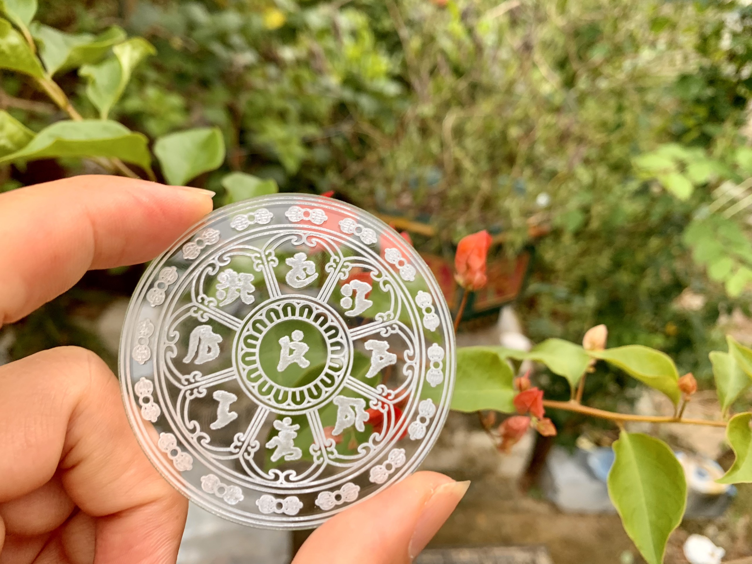 Văn Thù Bát Tự - Khắc Mica
