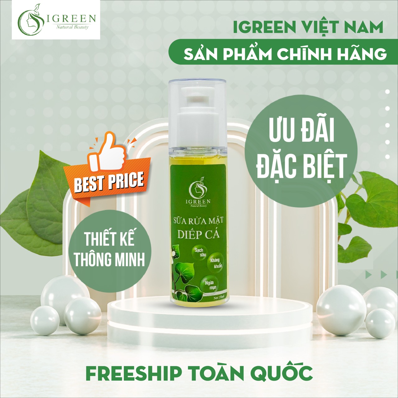 Combo sữa rửa mặt diếp cá và serum diếp cá