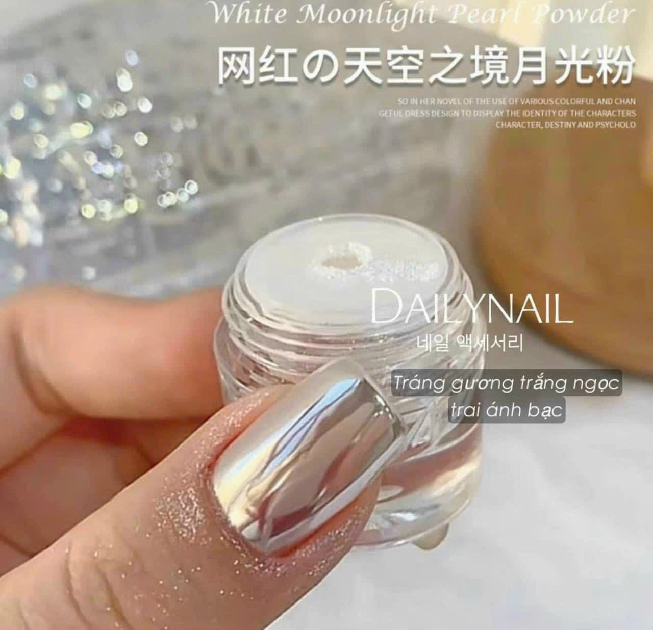 Tráng Gương Trắng trang trí móng tay nail- sinailmi