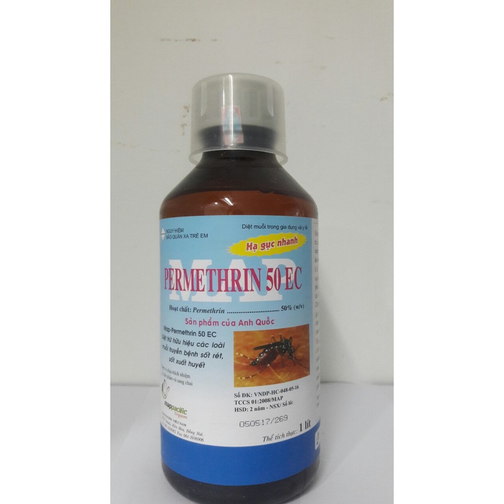 (Xả kho) Thuốc Diệt Muỗi Permethrin 50EC [Chai 1 lít]