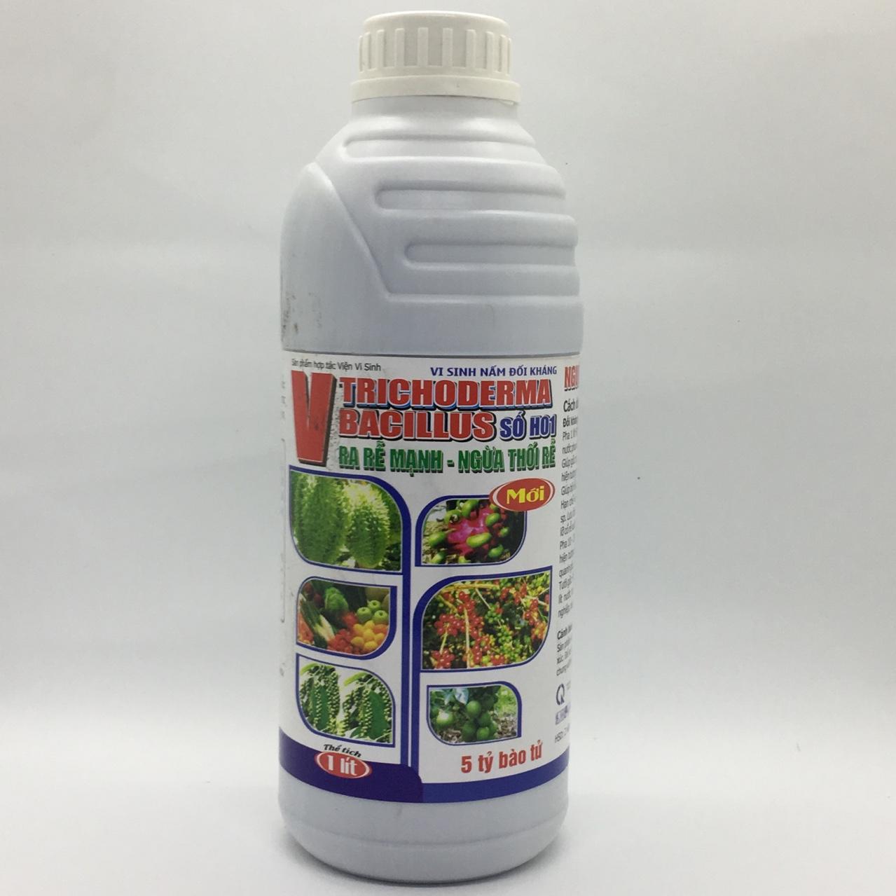 Chế phẩm vi sinh nấm đối kháng Trichoderma 1L khỏi lo thối rễ, vàng lá