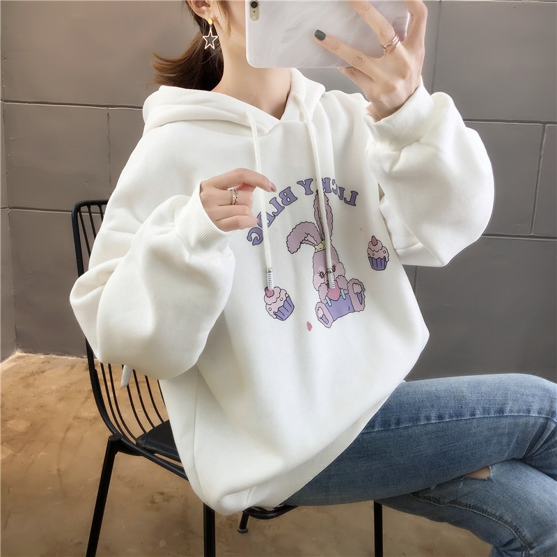 [HCM]ÁO KHOÁC NỈ ÁO HOODIE NAM NỮ MÀU TRẮNG PHỐI HÌNH SIÊU DỄ THƯƠNG CÓ LÓT BÔNG DẦY DẶN CHUẨN ĐẸP THỎ TÂY SHOP94 BD11