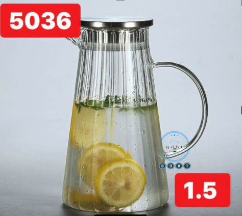 Bình Nước Thủy Tinh Chịu Nhiệt 1.5L Đun Được