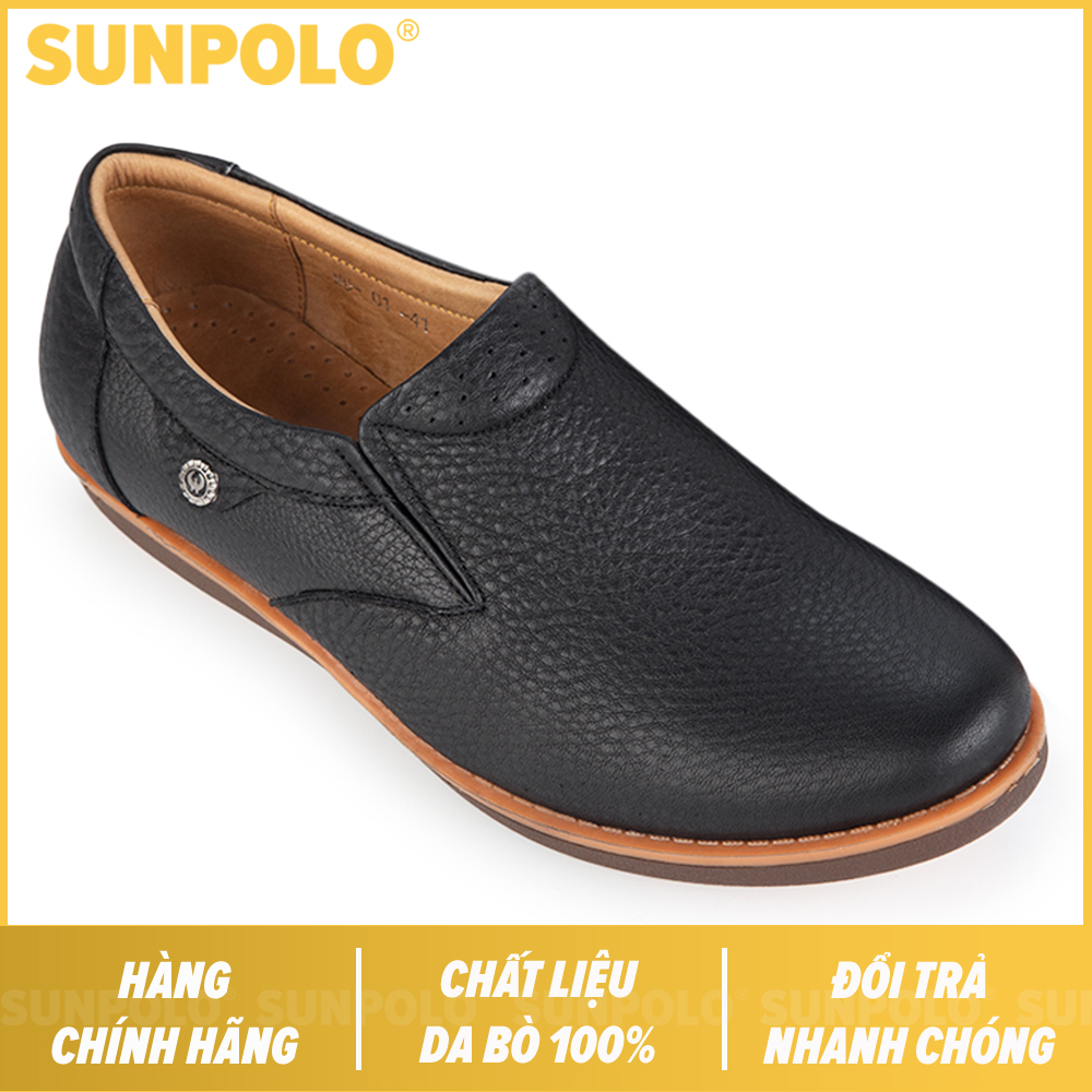 Giày Nam Da Bò SUNPOLO SUMU01 (Đen, Nâu)