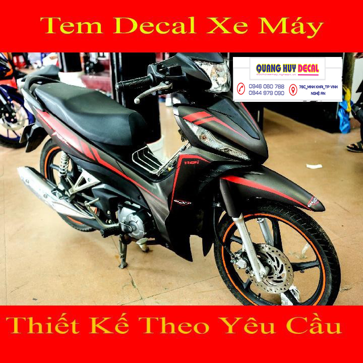 Tem trùm xe wave rsx đen chỉ đỏ - Độ dán team trùm decal xe máy wave rsx đen chỉ đỏ - Team trùm decal xe máy wave rẻ đẹp và chất
