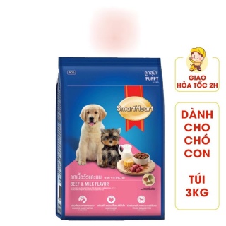 Thức Ăn Cho Chó Con Hạt Smartheart Puppy 3Kg Vị Bò Và Sữa thumbnail