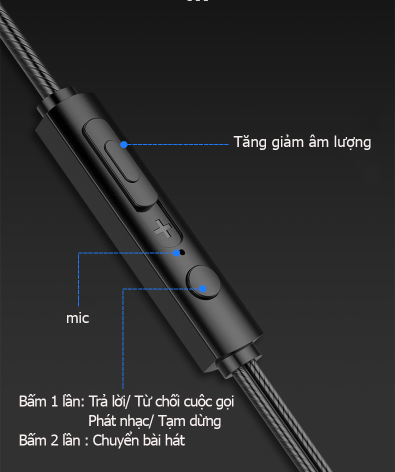 Tai nghe có dây nhét tai gaming chống ồn tốt âm thanh khủng chơi game ngon- S2000