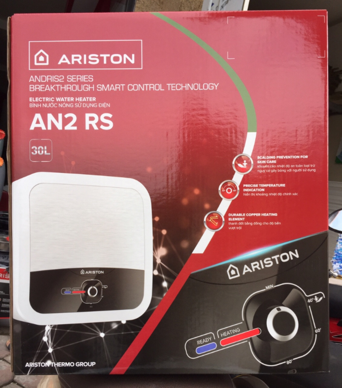Máy nước nóng gián tiếp Ariston Andris2 RS 15 Lít