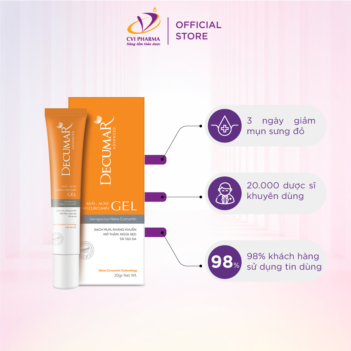 Combo 2 gel ngừa mụn Decumar advance 20gr