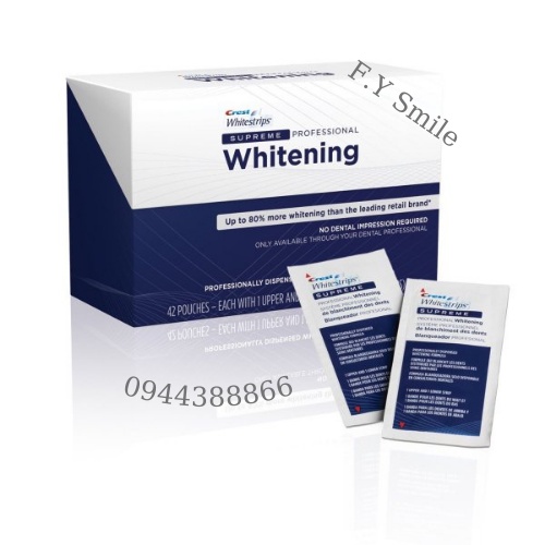 Miếng dán trắng răng Crest 3D White Supreme Professional - Dán trắng răng cho răng khoẻ mạnh