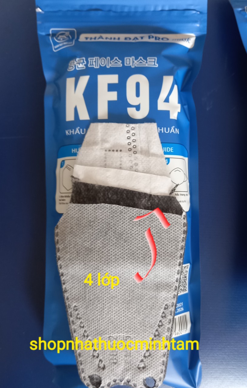 KHẨU TRANG KF 94  ( 1 BỊCH 10 CÁI ) MÀU XÁM