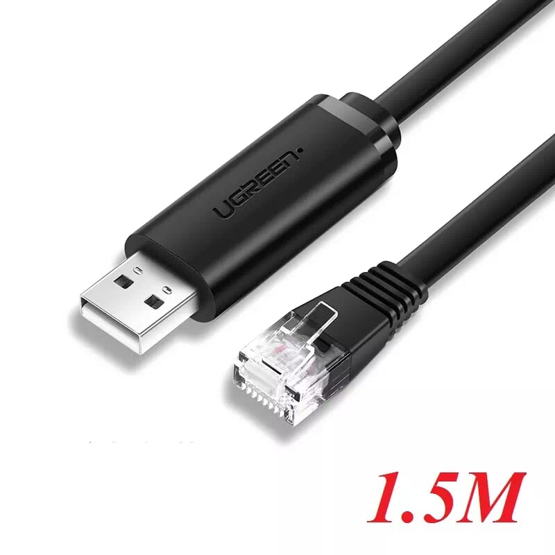 Ugreen 50773 1.5m màu đen cáp lập trình console usb 2.0 sang lan dương cm204