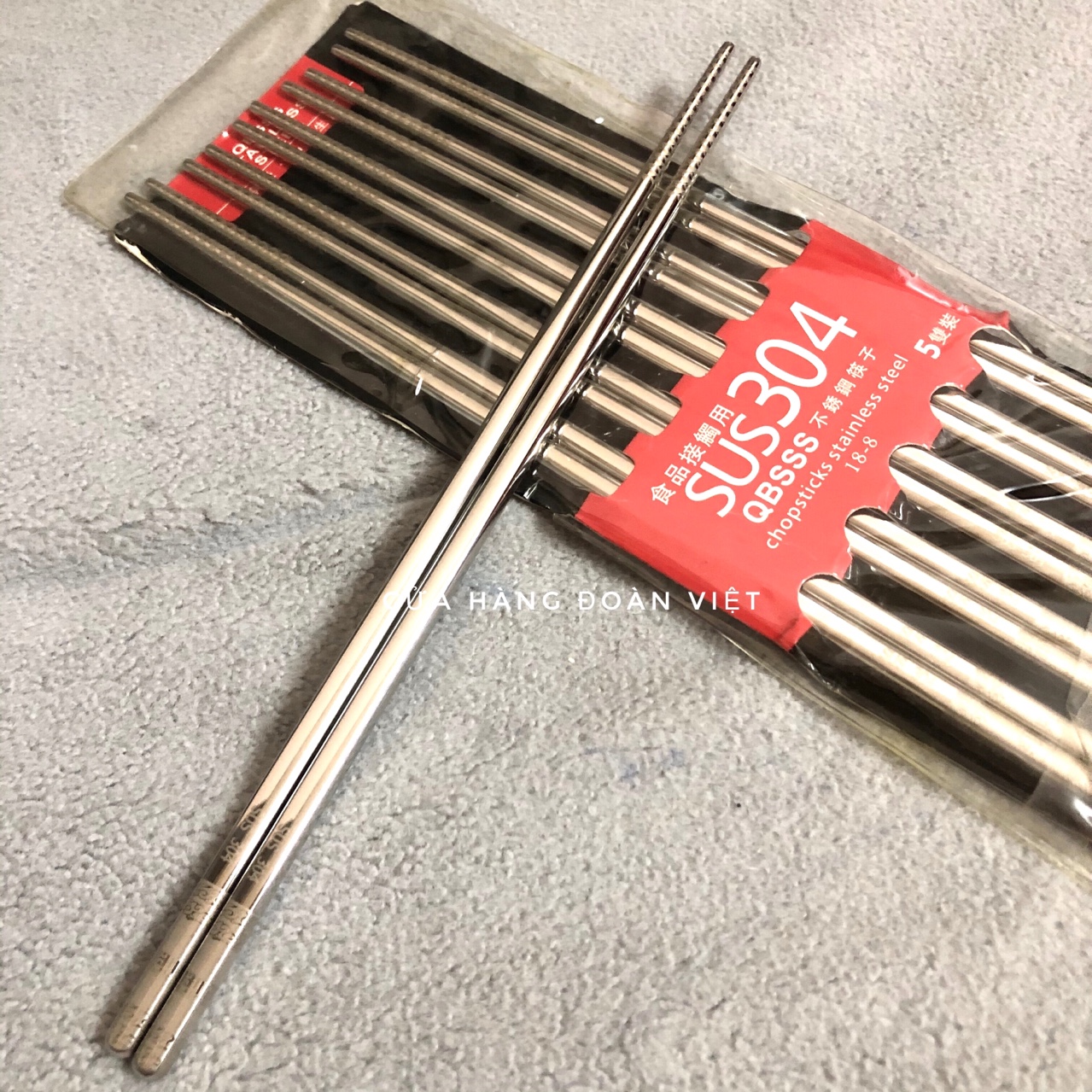 Five pairs of cooking chopsticks combo-Korean model stainless steel 304 sus glossy chic