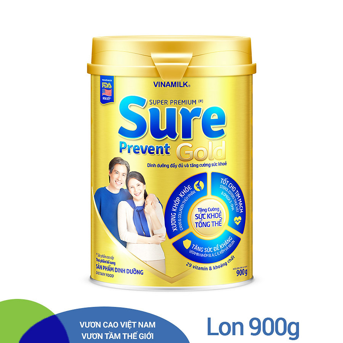 Sữa bột vinamilk sure prevent - hộp thiếc 900g