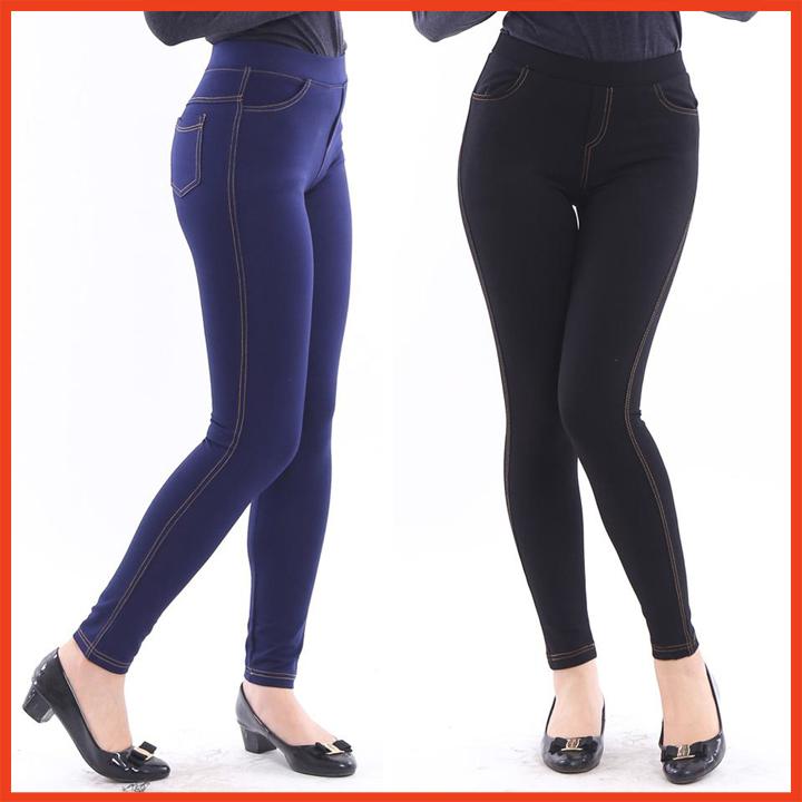 QUẦN LEGGING GIẢ JEANS CHỈ NỔI