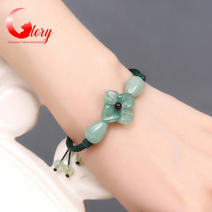 Lắc tay nữ dễ thương đá mã não đẹp-Vòng lắc tay nữ chỉ xanh cẩm thạch mã não BG524988