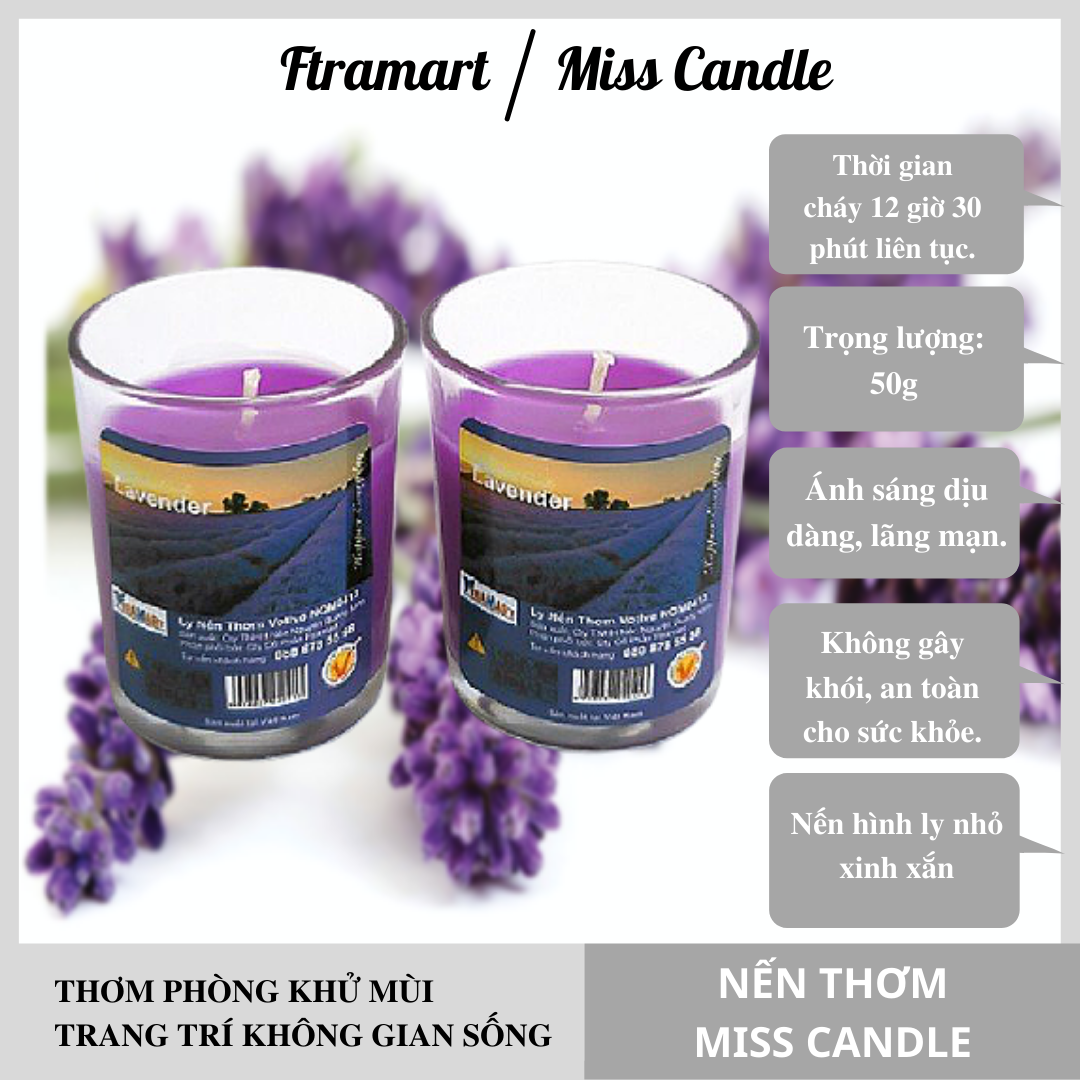 Combo 2 cup candle scented votive Miss candle ftramart NQM0413 Lavender (incense lavender)