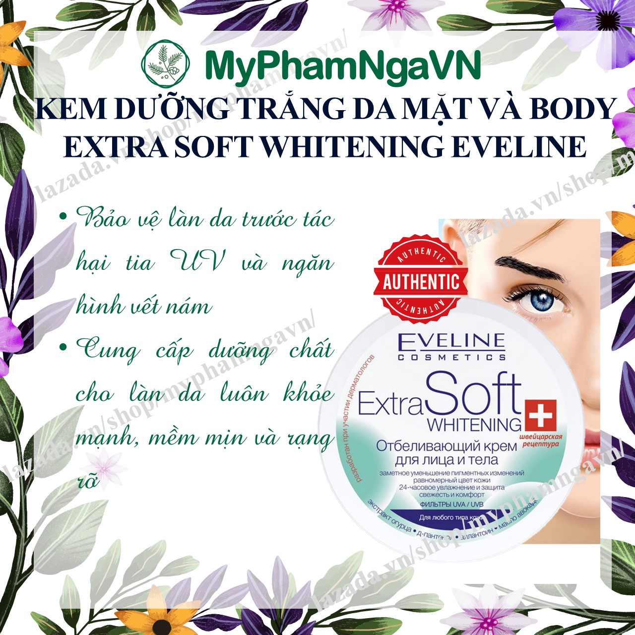 Whitening Face and Body Cream Extra Soft Eveline