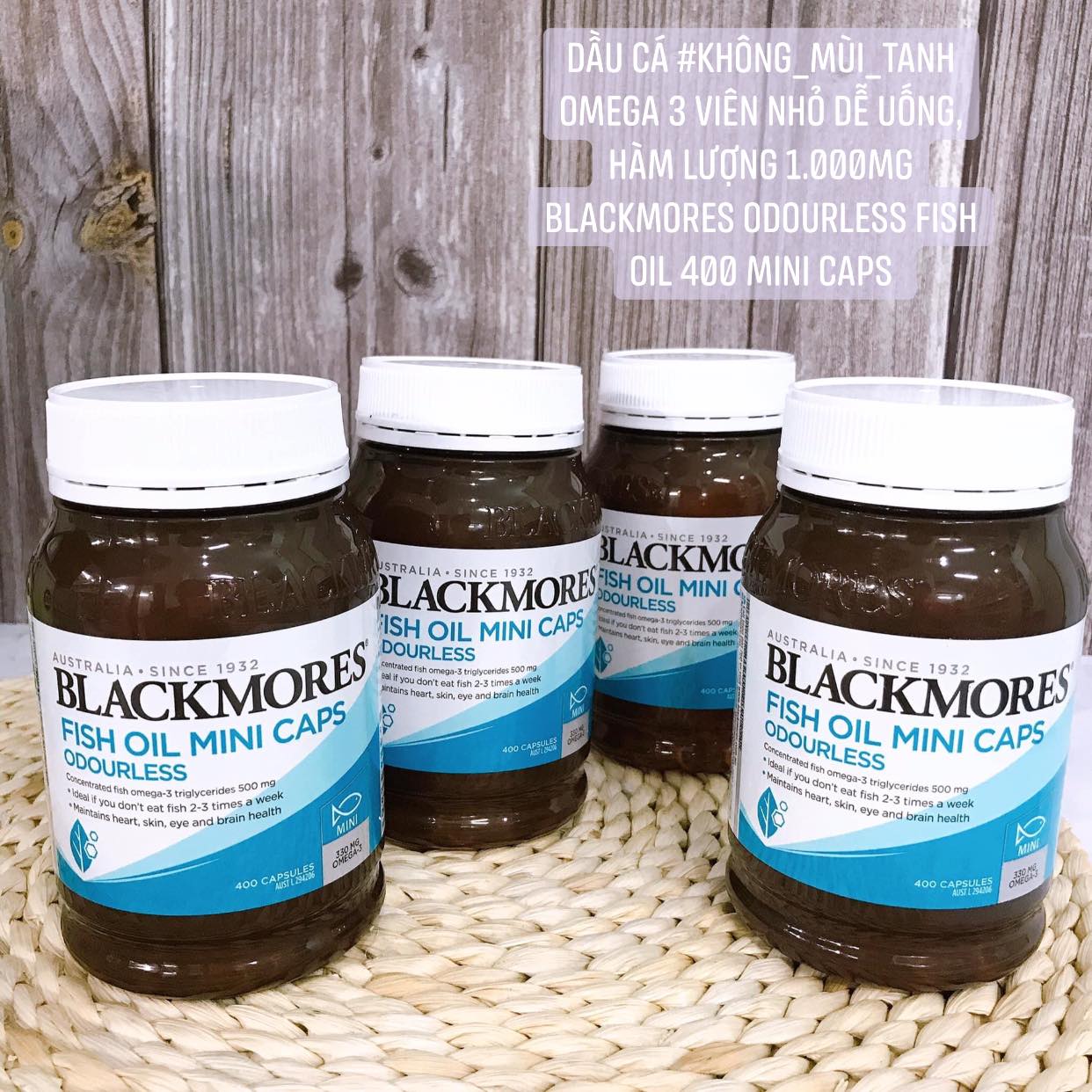 Dầu cá Blackmores Omega Mini Double Concentrate 400 viên Úc