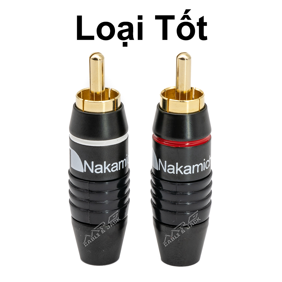 Jack RCA Hoa Sen Nakamichi Loại Tốt, giá 1 cặp, dùng hàn dây av dây tín hiệu âm thanh.