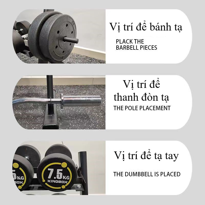 Giá để tạ tay 2 tầng Kingbox GD ( 6 cặp tạ )