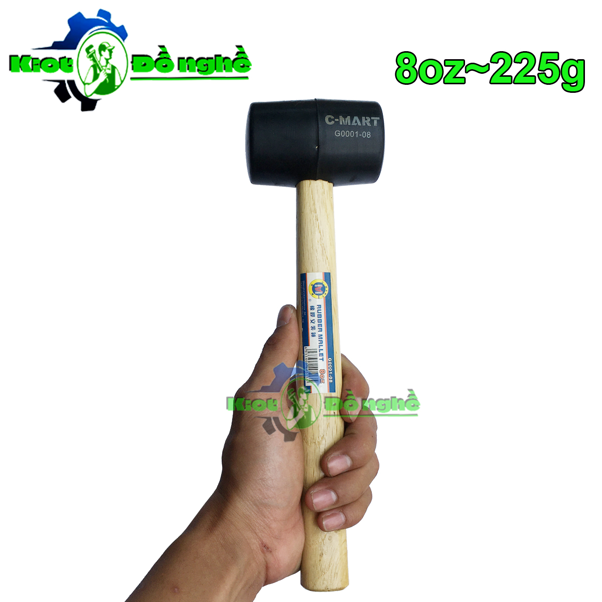 Búa cao su đen cán gỗ c-mart g0001 - các size 8, 12, 16, 24oz - kiot đồ nghề