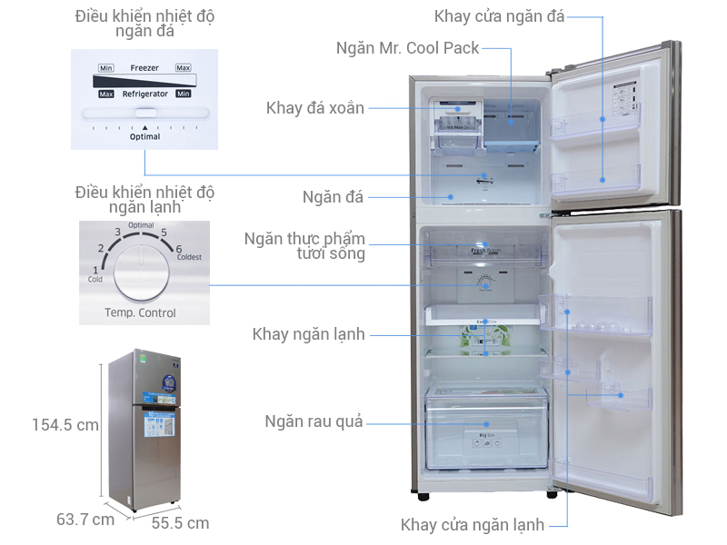 [Trả góp 0%]Tủ lạnh Inverter Samsung RT22FARBDSA 234 lít