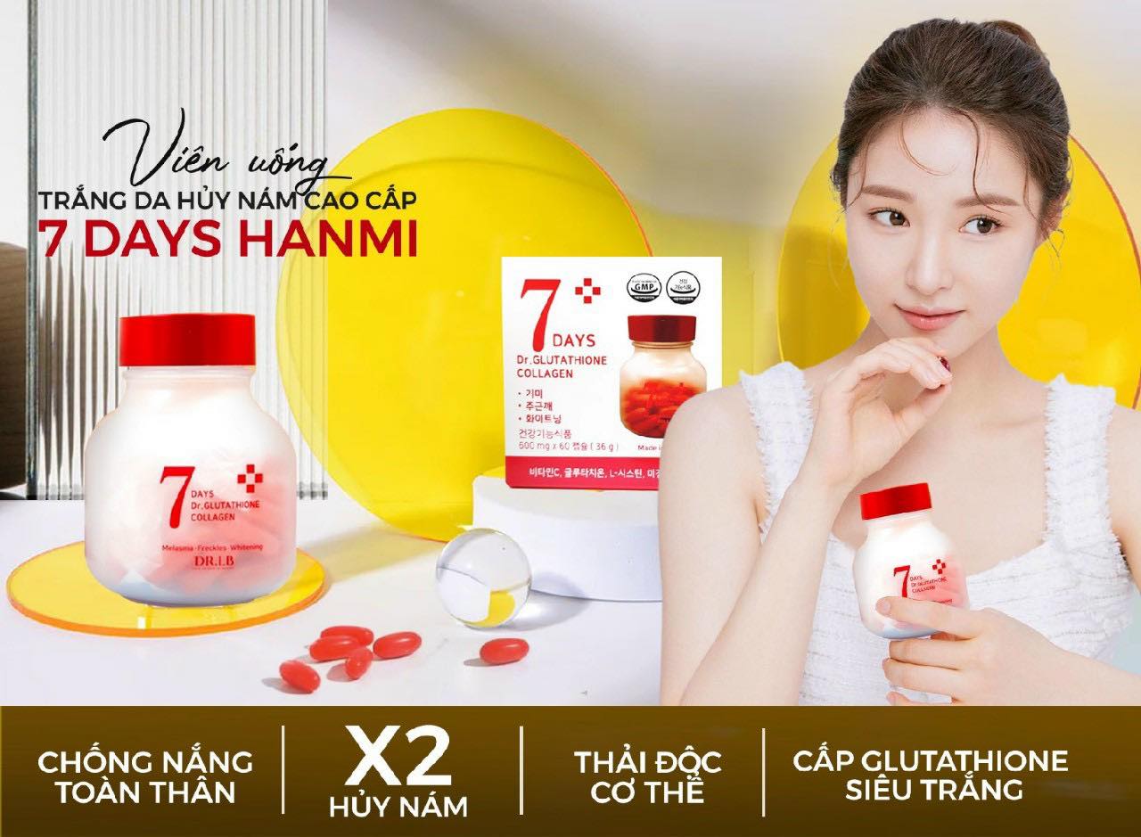 Viên uống trắng da hủy nám 7day hanmi
