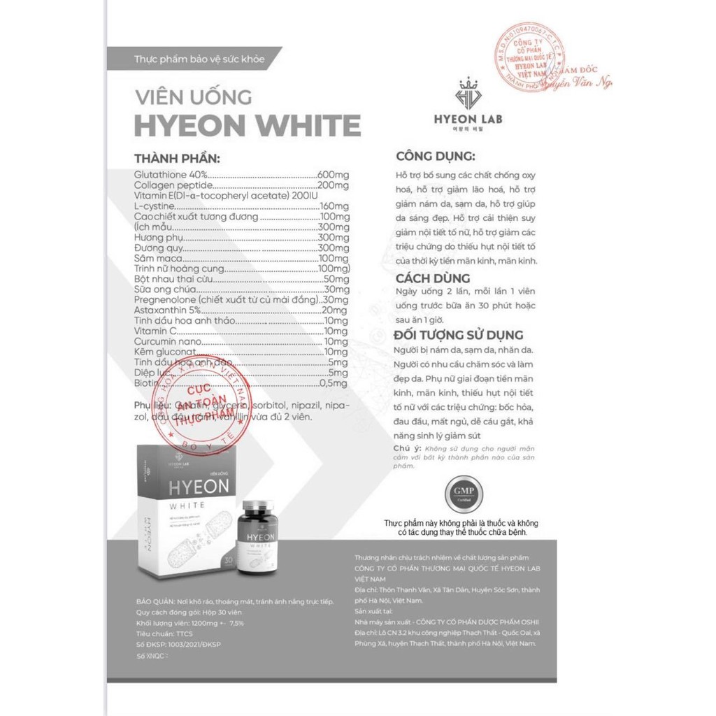 [Siêu Hot] Hyeon White - VU Mờ Nám, Trắng Da Hyeon White
