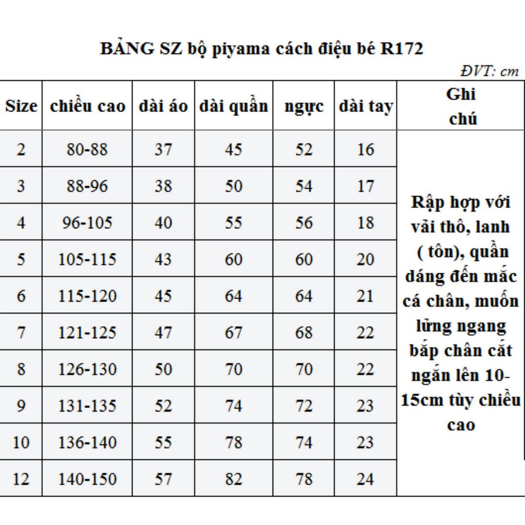 Rập bộ piyama cho bé gái - rập giấy mã R172 (BẢN VẼ)