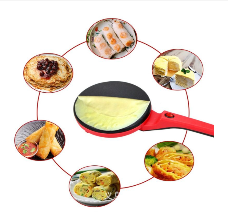 Chảo Điện Làm Bánh Pancake,Máy Làm Bánh Pancake,Máy Chuyên Làm Bánh Cuốn,Bánh Tráng, Bánh Crepe,Bánh Pancake Chảo Nướng Bánh Bằng Điện,Tặng Kèm Đĩa Và Đầu Khuấy Bột Thiết Kế Tinh Sảo,Đơn Giản Dễ Dùng