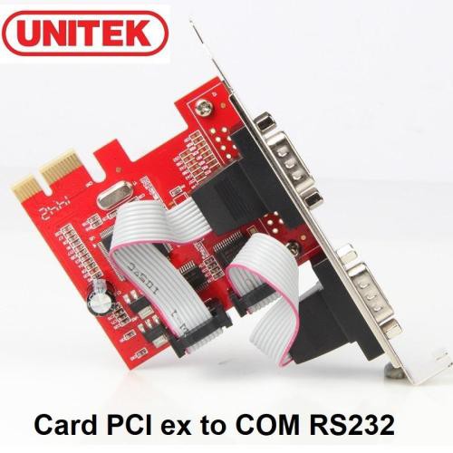 Card PCI-e to 2 cổng Com (RS232) Unitek Y-7504