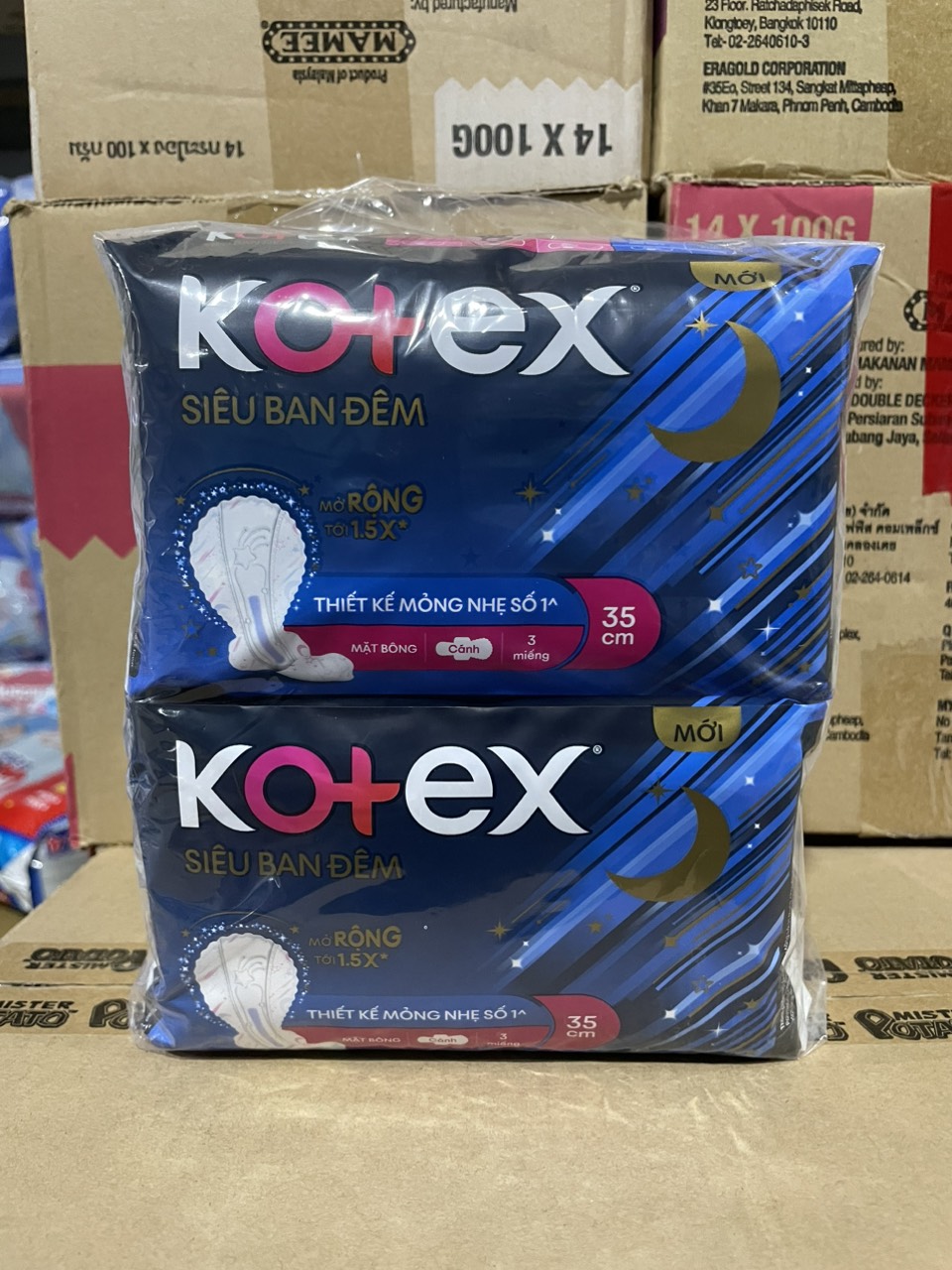 Băng vệ sinh Kotex Siêu Ban Đêm 35cm 3 miếng